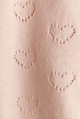 Gilet pointelle en coton - Rose clair