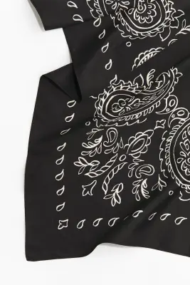 Foulard à motif - Noir/motif cachemire