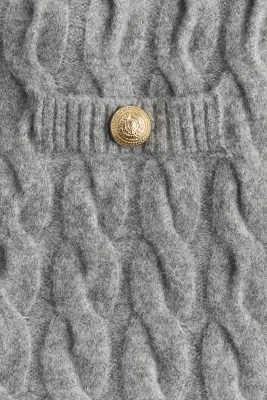 Minijupe en maille torsadée - Gris chiné