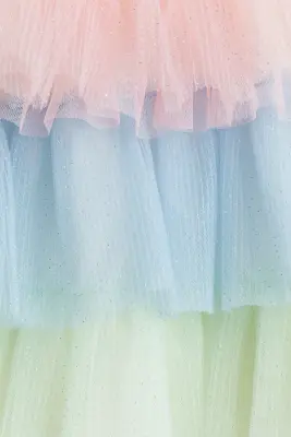 Robe avec jupe évasée - Blanc/pastel