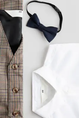 Ensemble habillé 3 pièces - Beige/carreaux