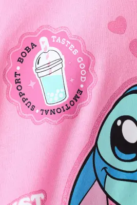 T-shirt imprimé en coton - Rose/Lilo et Stitch