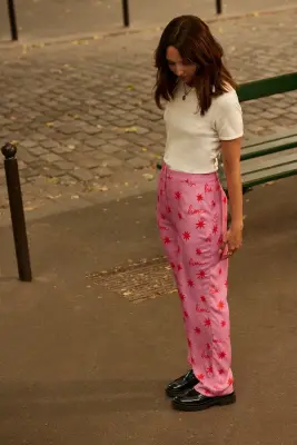 Pantalon Citronnelle imprimé bisous