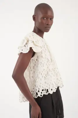 Top Liv Lace Off White