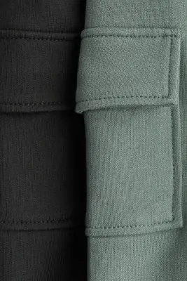 Lot de 2 pantalons jogger cargo - Gris foncé/turquoise ancien