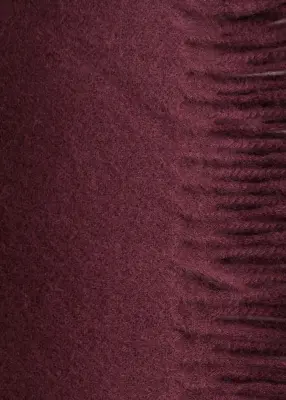 Fringed Wool Blanket Scarf - Bordeaux