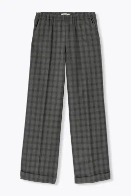 Pantalon large à carreaux
