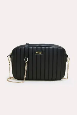 Sac Grand César noir lisse chaine amovible