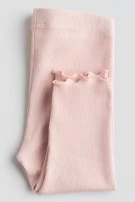 Legging en coton côtelé - Rose clair