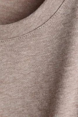 T-shirt en coton - Taupe chiné