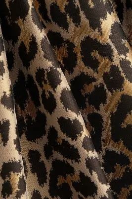 Jupe en tissu jacquard - Beige/imprimé léopard