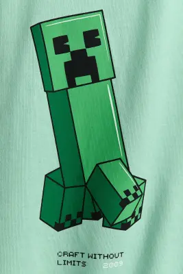 Débardeur en coton avec motif imprimé - Vert clair/Minecraft
