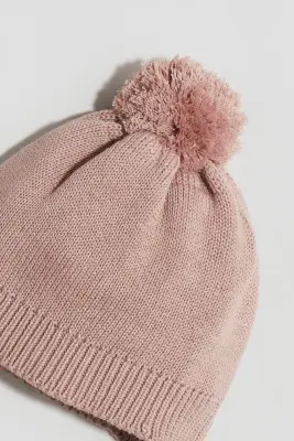 Bonnet avec rabats d'oreilles - Rose ancien