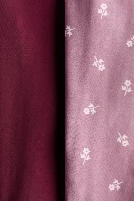 Lot de 2 leggings en coton - Violet ancien/fleuri