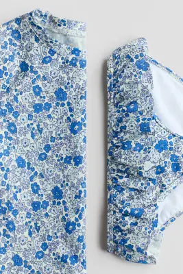 Ensemble de bain imprimé - Bleu/fleuri