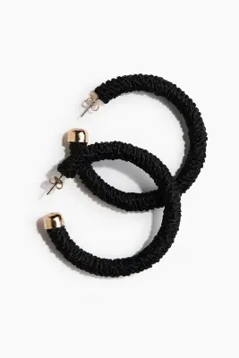 Anneaux recouverts de tissu - Noir