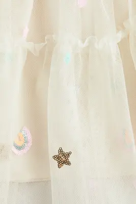 Jupe en tulle - Crème/arcs-en-ciel