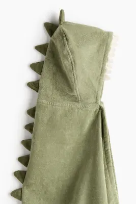 Serviette de bain à capuche - Vert/dinosaure