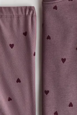 Ensemble imprimé 2 pièces - Violet/cœurs