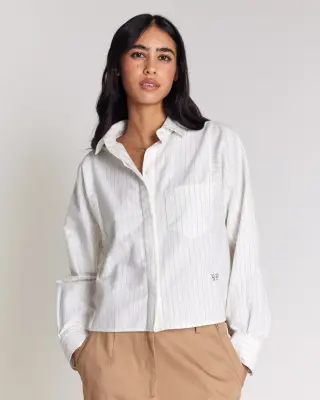 Chemise Eustache rayures vert et écru