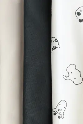 Lot de 3 leggings en jersey de coton - Gris foncé/animaux