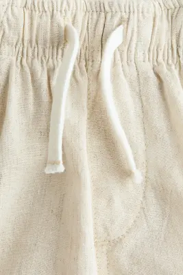 Short en lin mélangé - Beige clair