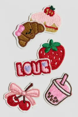 Lot de 6 patchs de réparation - Rose clair/Love