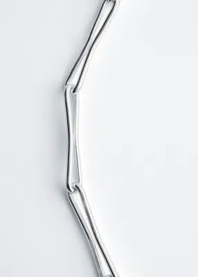 Collier en chaîne en laiton poli - Argenté
