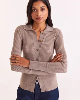 Cardigan Ombeline beige