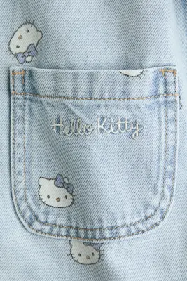 Veste en denim de coton imprimé - Bleu denim clair/Hello Kitty