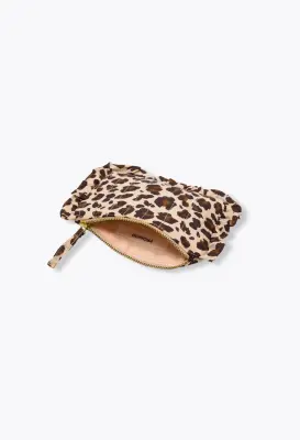 Mini-pochette zippée léopard