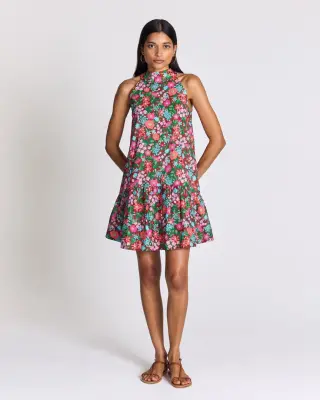 Robe Elisabeth imprimé Liberty rose et bordeaux