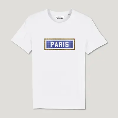 TEE SHIRT COTON BIO IMPRIMÉ - PARIS - BLANC