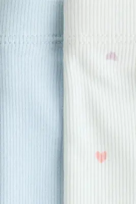 Lot de 2 leggings - Bleu clair/cœurs