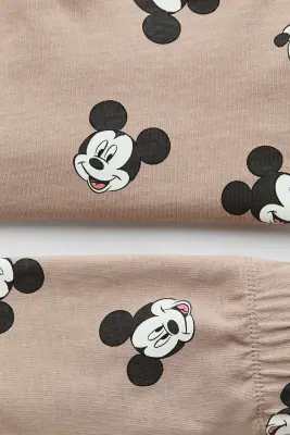 Pyjama imprimé en coton - Marron/Mickey