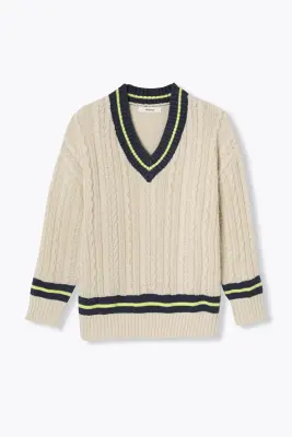 Pull torsadé esprit tennis