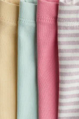 Lot de 4 shorts cycliste en coton - Rose/rayé