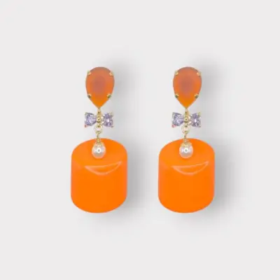 Boucles d'Oreilles Guimauve Orange