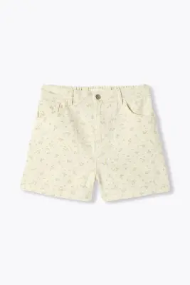 Short à fleurs en toile Femme