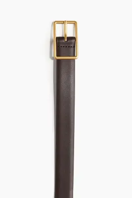 Ceinture en cuir fendu - Marron foncé