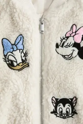 Bomber en tissu Teddy bear avec applications - Crème/Minnie