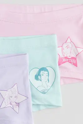 Lot de 5 boxers imprimés en coton - Vert menthe/KPop Demon Hunters