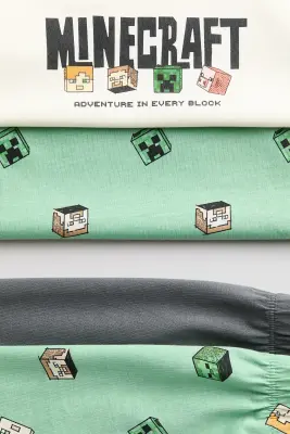 Lot de 2 pyjamas imprimés - Vert clair/Minecraft