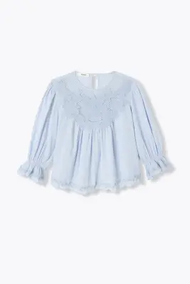 Blouse romantique brodée Femme