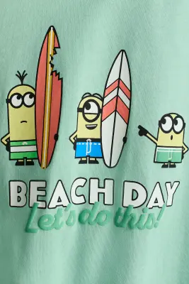 T-shirt oversize imprimé - Vert clair/Minions