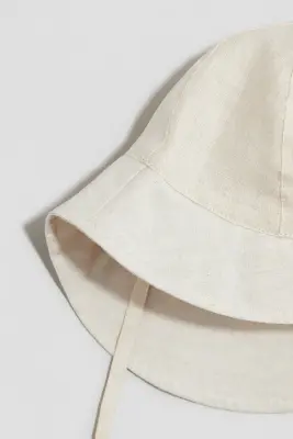 Linen sun hat - Beige clair