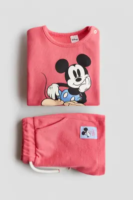 Ensemble 2 pièces sweat et short - Rouge/Mickey