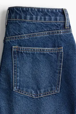 Short taille haute en denim - Bleu denim