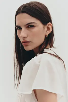 Blouse à manches bouffantes - Crème