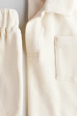 Ensemble 2 pièces en coton éponge - Beige clair